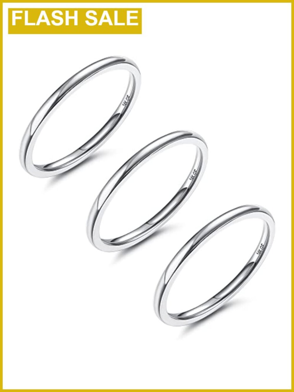 Stacking Rings Stainless Steel 1.5mm Minimalist Band 3pc Set Wedding Gift